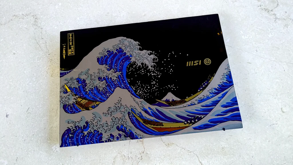 MSI Prestige 13 AI+ Ukiyo-e Edition Lid View