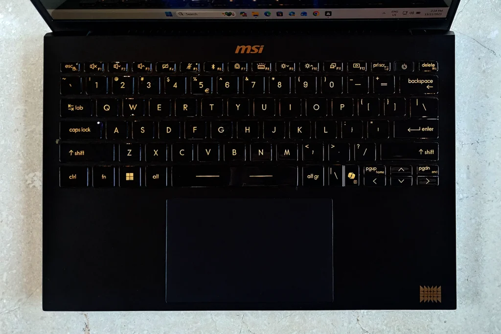 MSI Prestige 13 AI+ Ukiyo-e Edition keyboard
